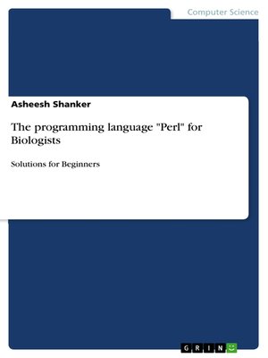 cover image of The programming language "Perl" for Biologists